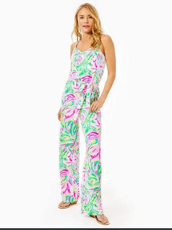 Lilly Pulitzer Pants - NWT Lilly Pulitzer Pink, Green & Aqua Arabelle Jumpsuit